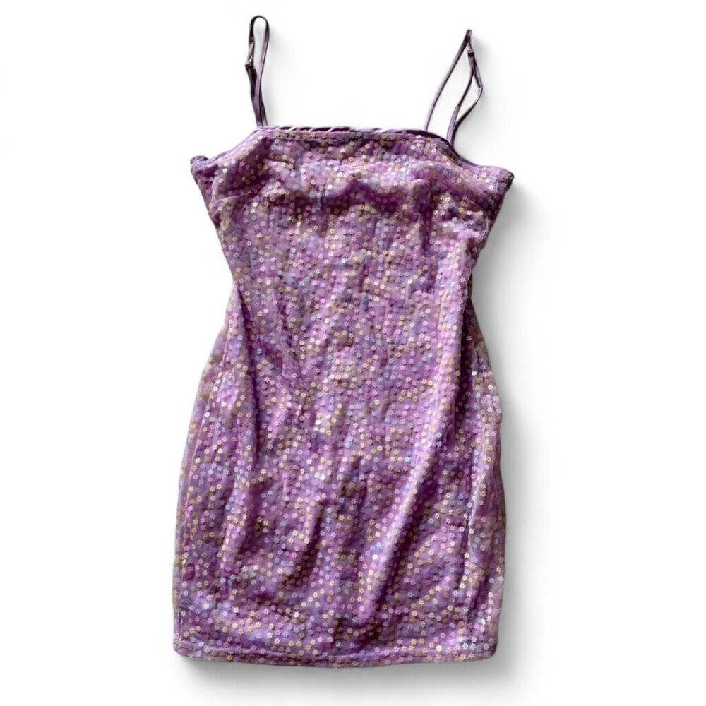 Adorable American Threads Purple Sequins Mini Dress